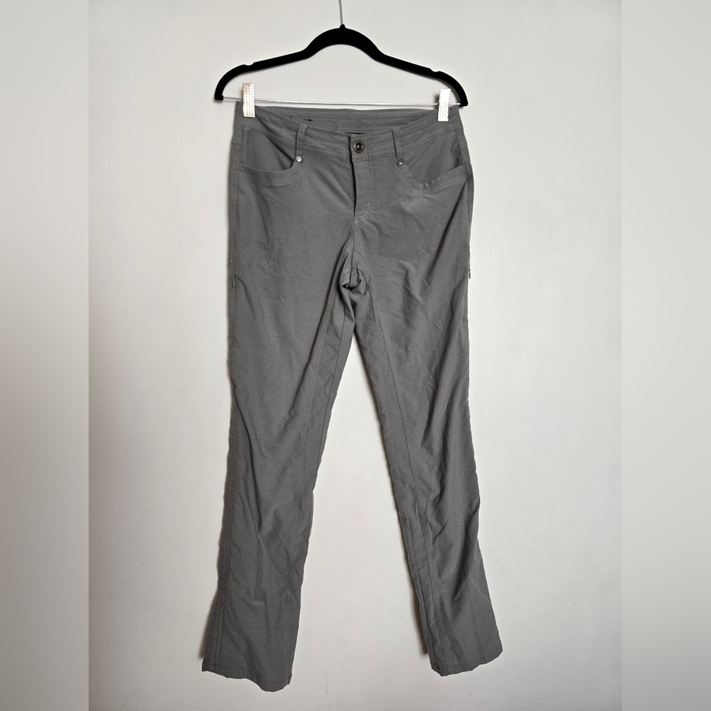 KUHL Women Pants Gray Chino Pockets High Rise Hiking Nylon